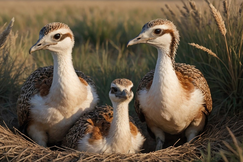 Großtrappen Familie - Bestand retten: Jagdfakten.at informiert